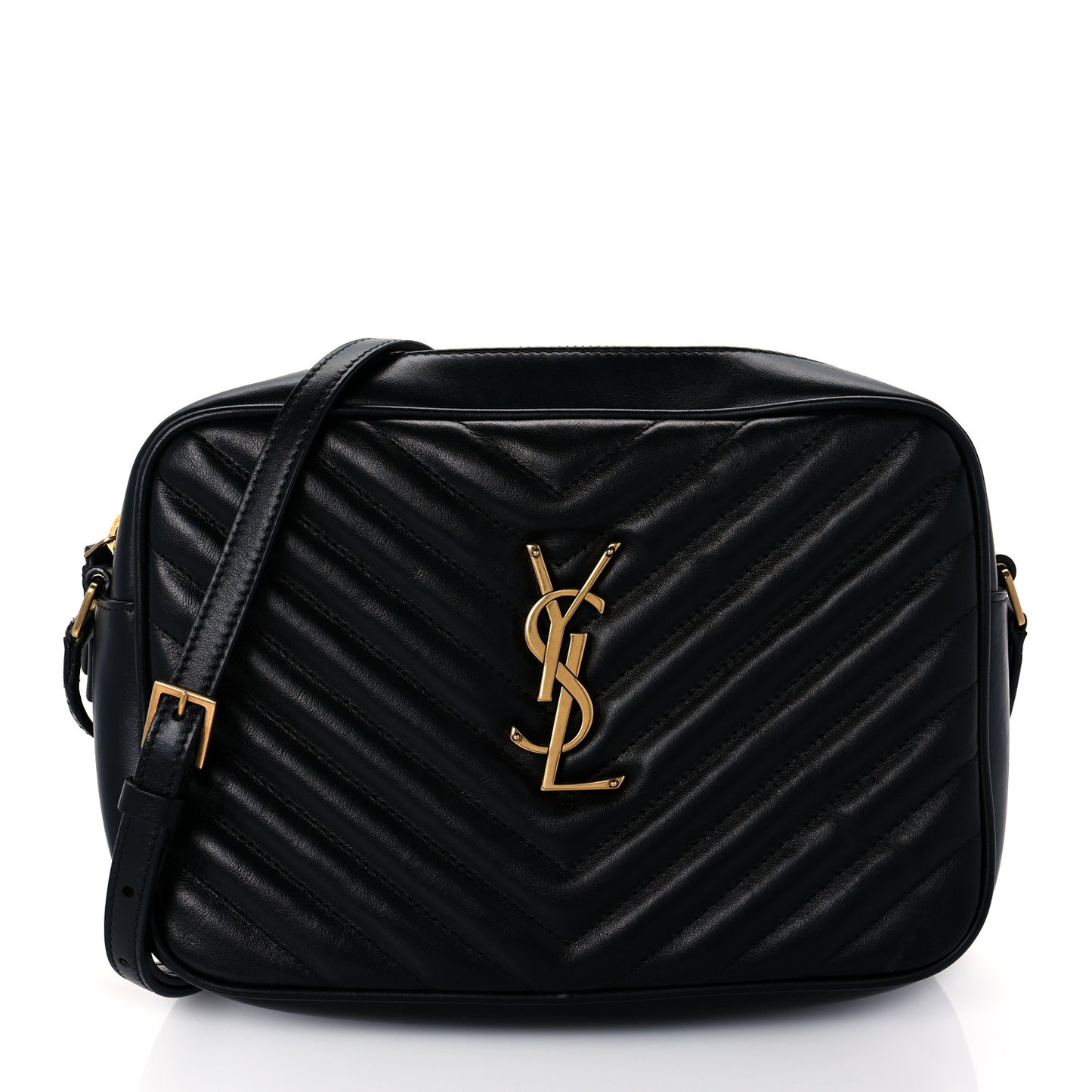 Calfskin Matelasse Monogram Lou Camera Bag Black