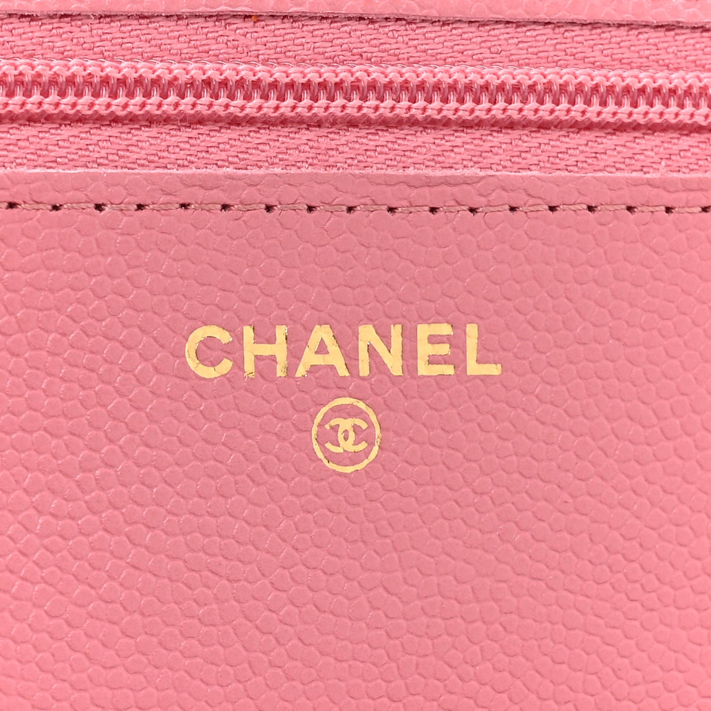 Caviar Quilted Wallet On Chain WOC Dark Pink