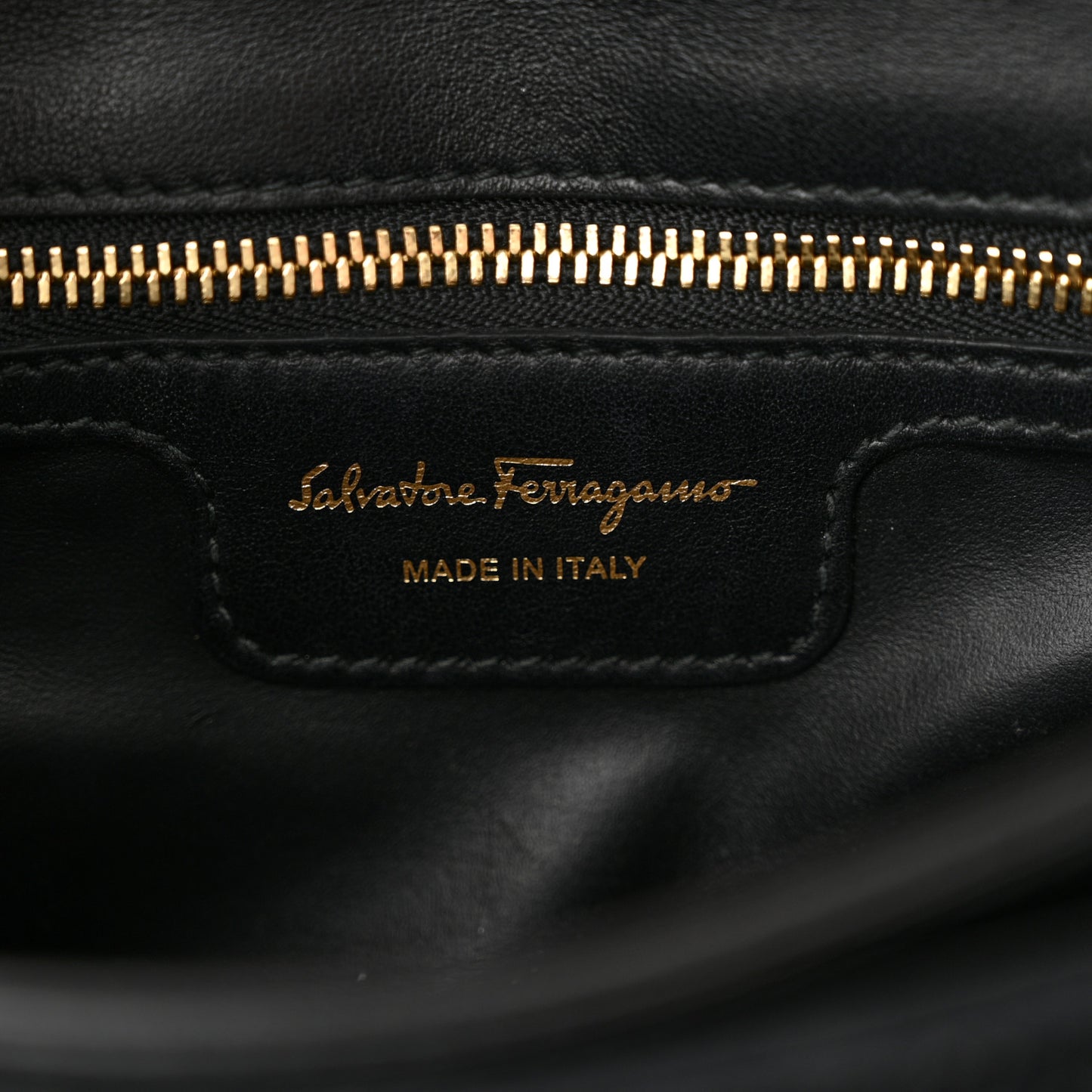 Velvet Quilted Gancini Flap Bag Black