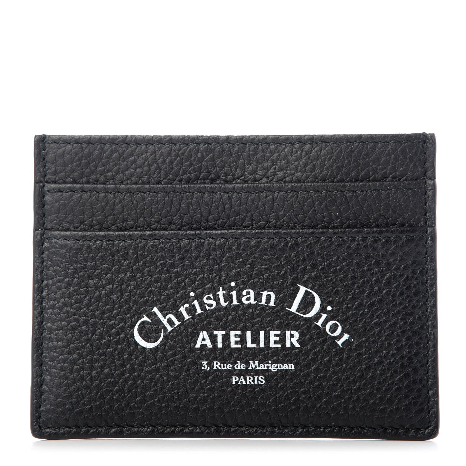 Christian Dior Grained Calfskin Card Holder Black 1 of 7