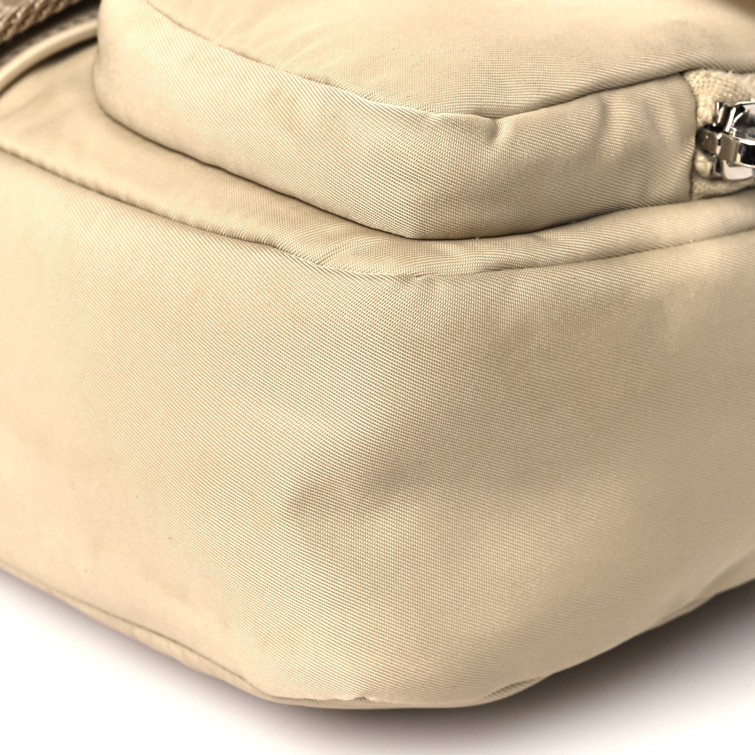 Prada Re-Nylon Spazzolato Double Pocket Buckle Shoulder Bag Deserto 6 of 15