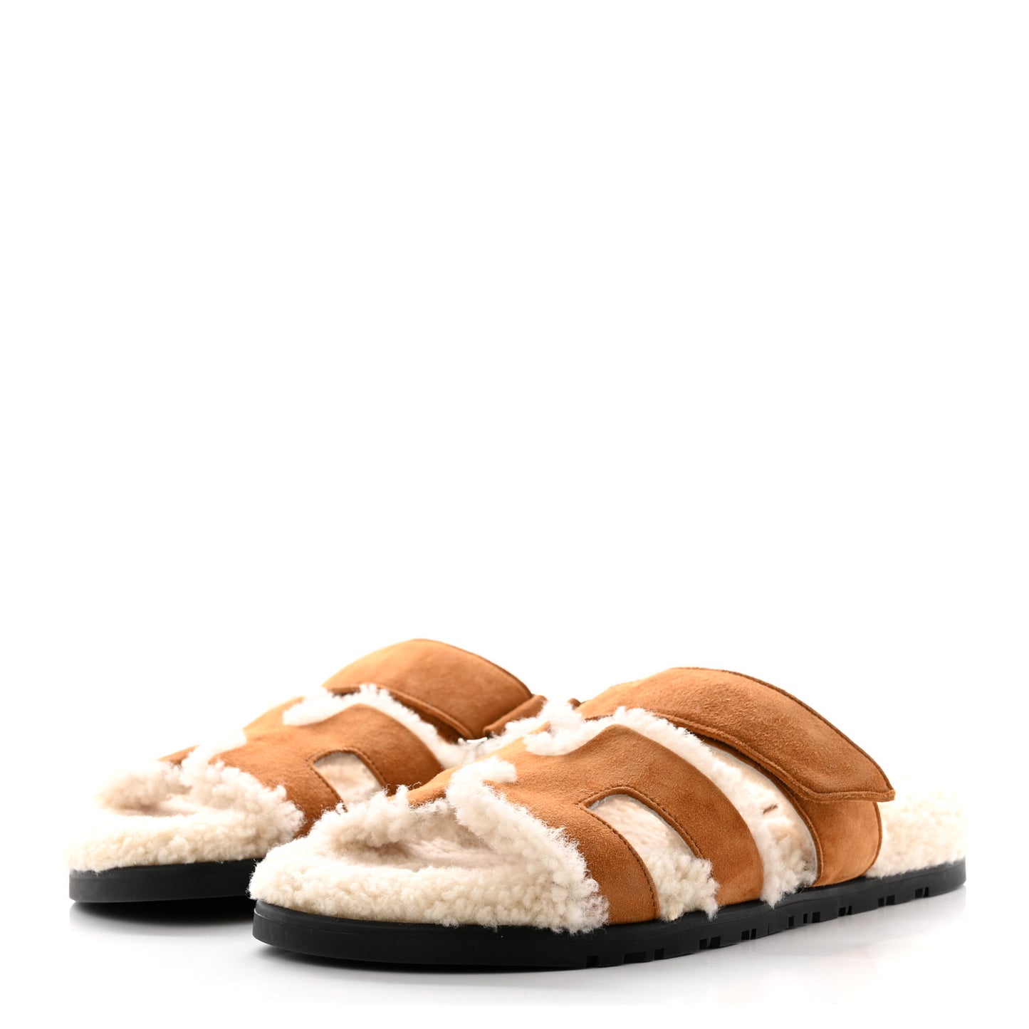 Suede Goatskin Woolskin Womens Chypre Sandals 36 Naturel Ecru
