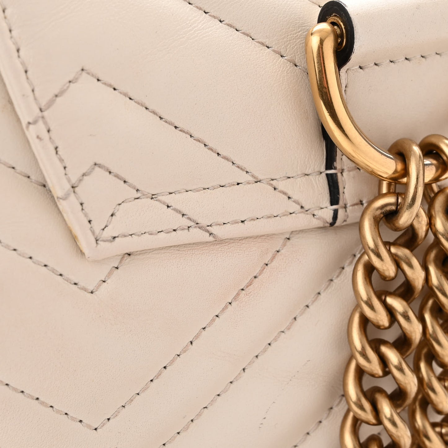 Calfskin Matelasse GG Marmont Flap Backpack White