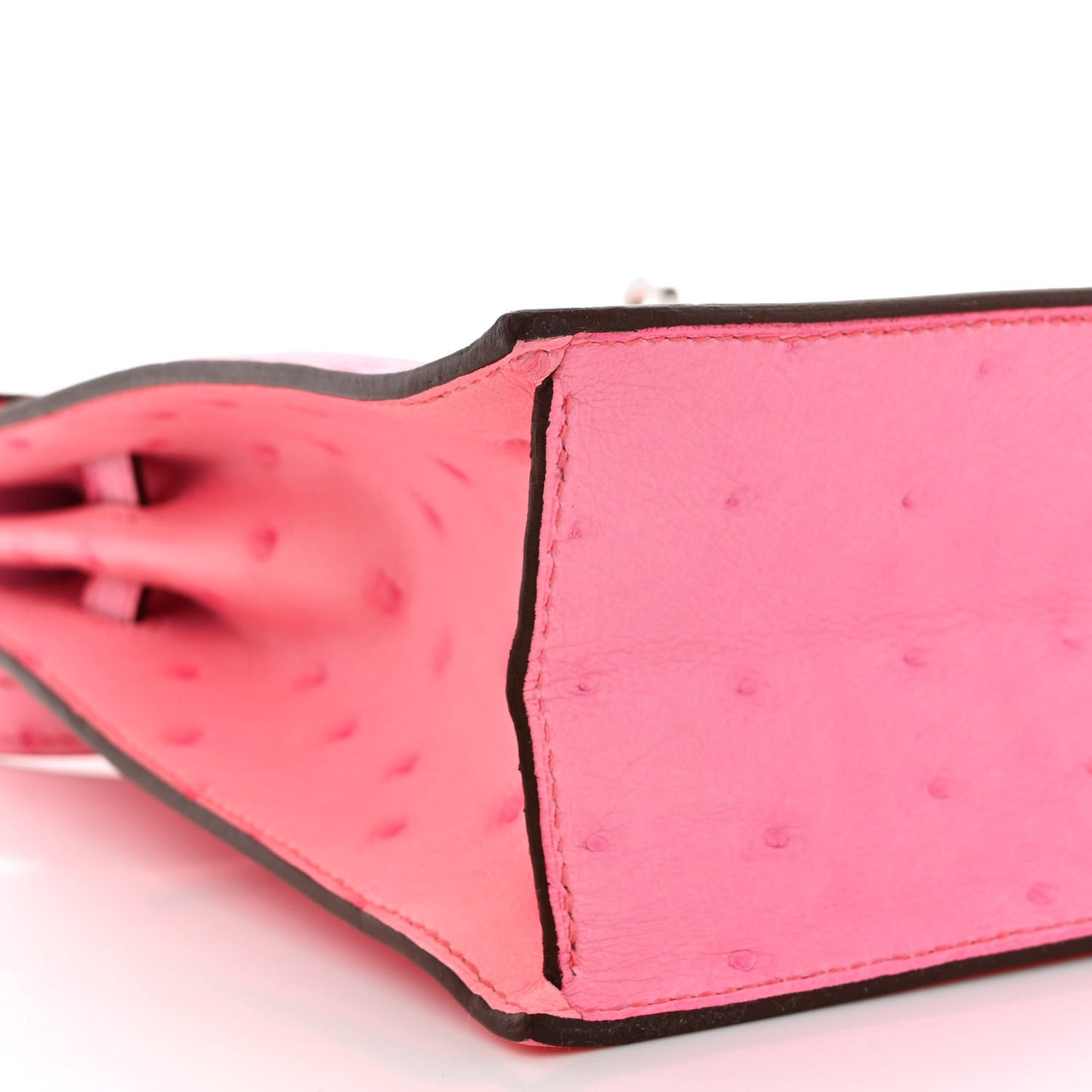 Ostrich Kelly Danse II Belt Bag Rose Bubblegum