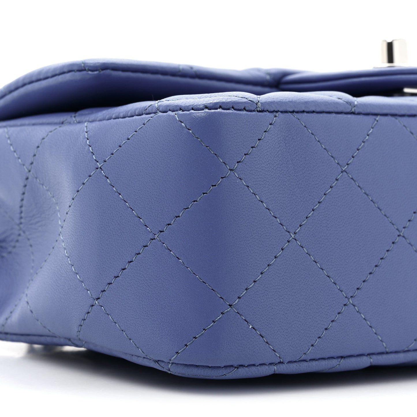 Lambskin Quilted Mini Rectangular Flap Blue