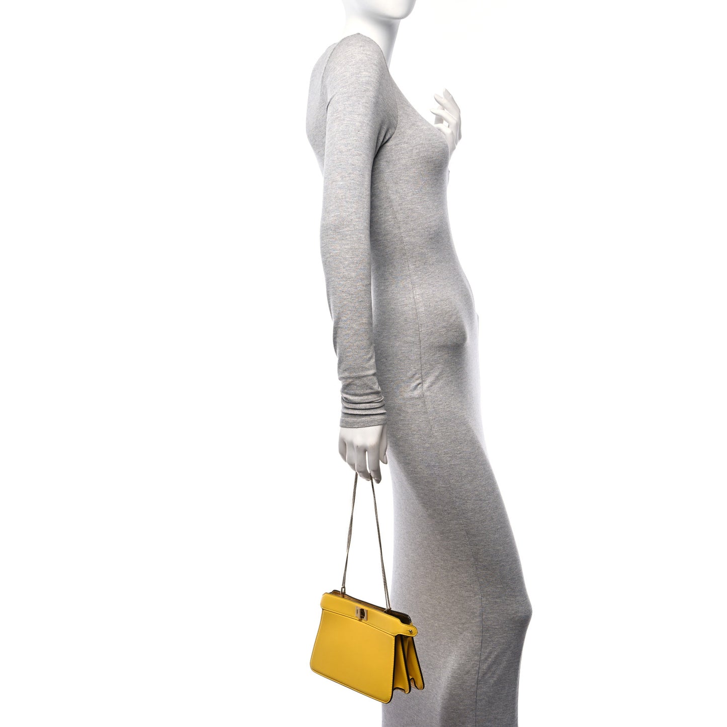 Nappa Small Peekaboo I SEE U East West Chain Satchel Limone