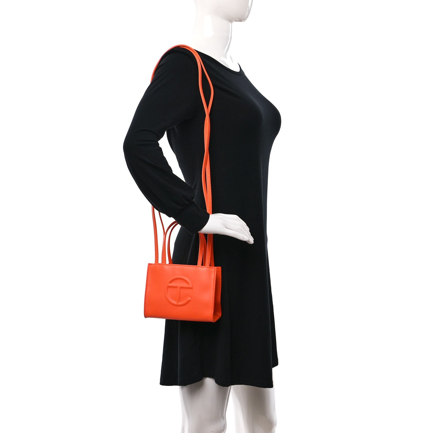 Telfar Vegan Leather Small Shopping Bag Orange 2 of 9