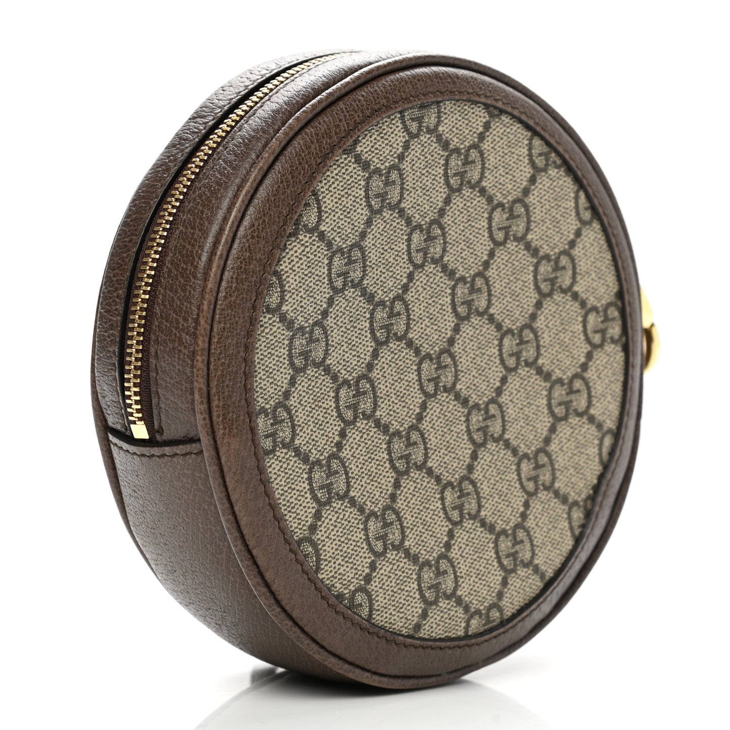 GG Supreme Monogram Web Ophidia Circle Wristlet Beige New Acero