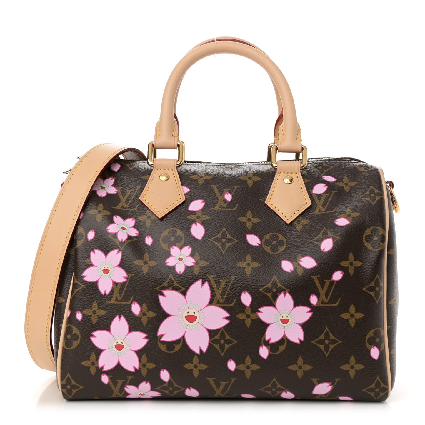 LV X TM Monogram Cherry Blossom Speedy Bandouliere 25 Sakura Brown
