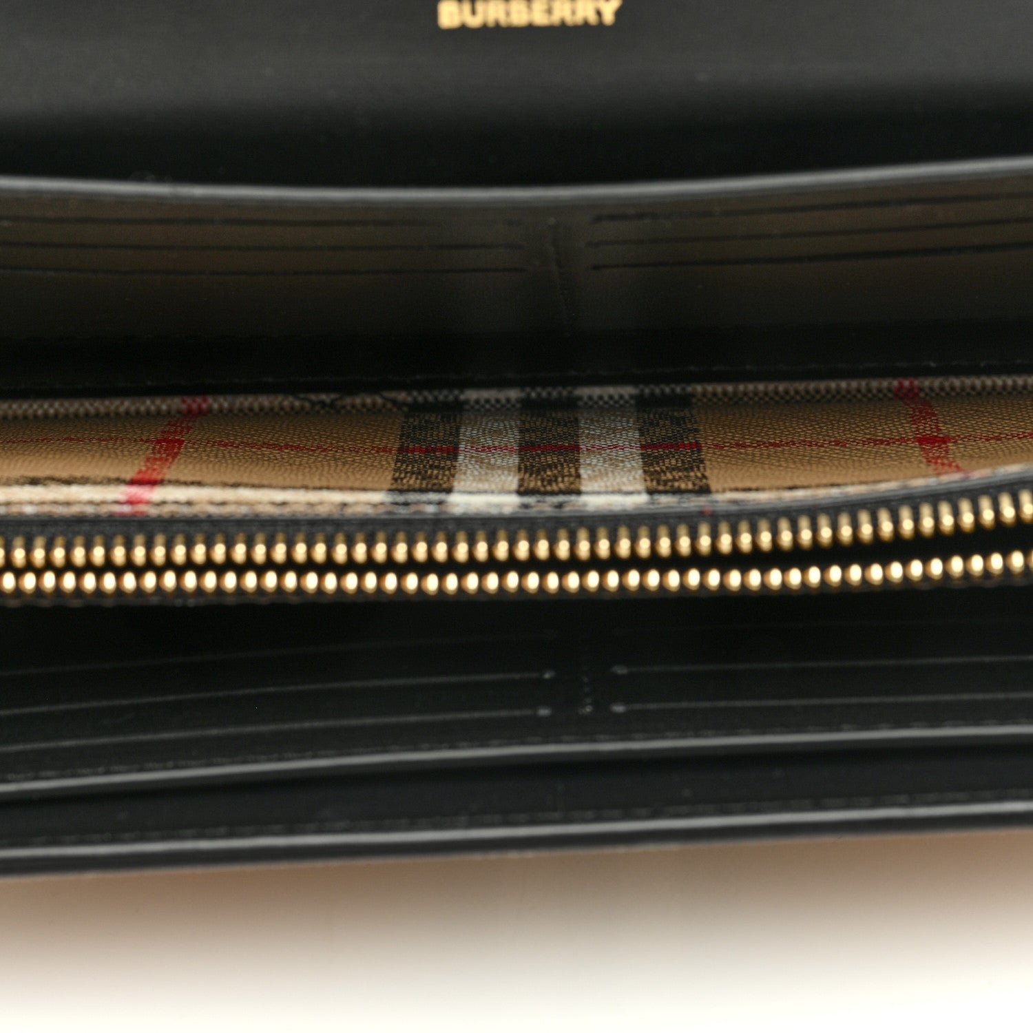 Burberry Calfskin Vintage Check Hannah Wallet with Detachable Strap Black 5 of 8