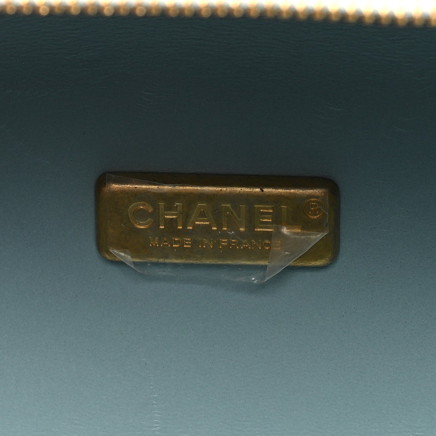Lambskin Quilted Small CC Bubble Vanity Case With Chain Light Blue