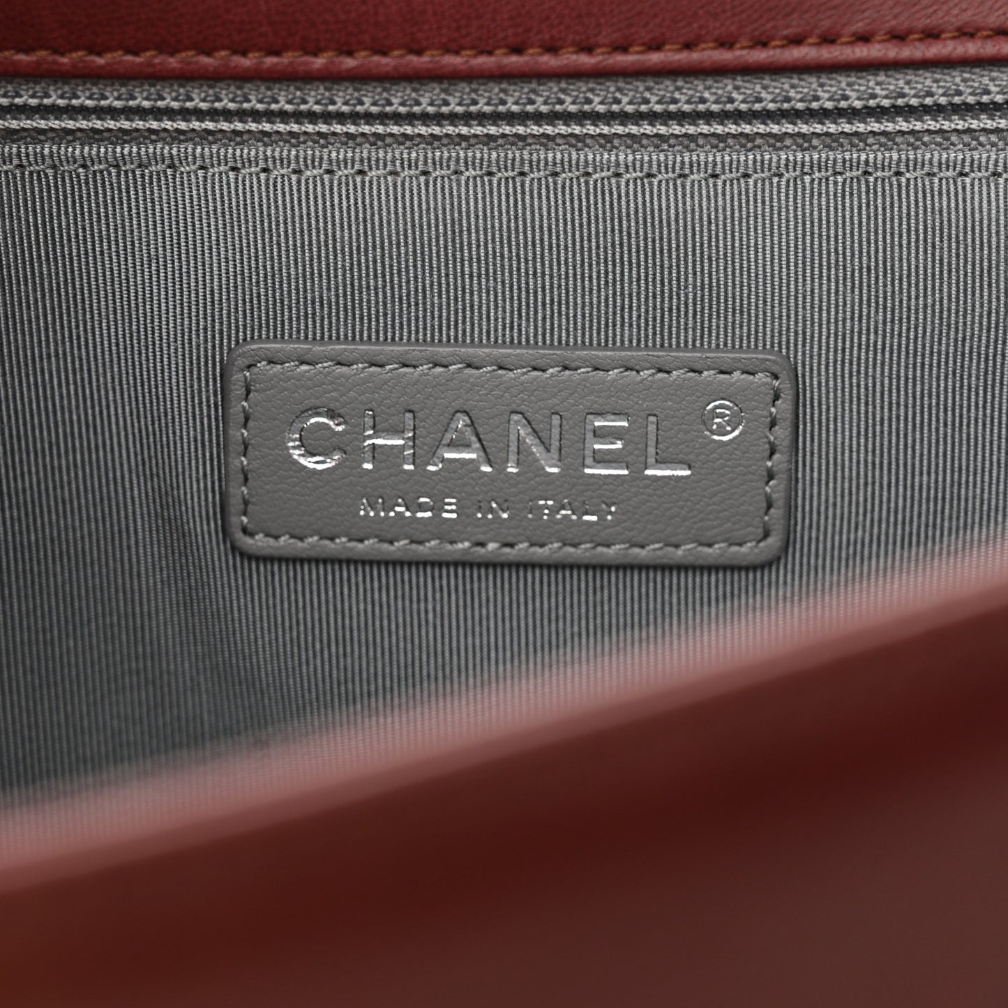 Lambskin Quilted Large Boy Flap Dark Red