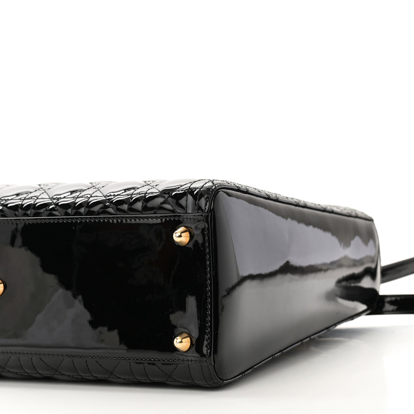 Patent Cannage Large Lady Dior Black