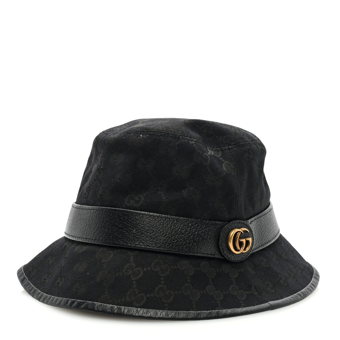 Monogram Textured Dollar Calfskin GG Jago Bucket Hat L Black