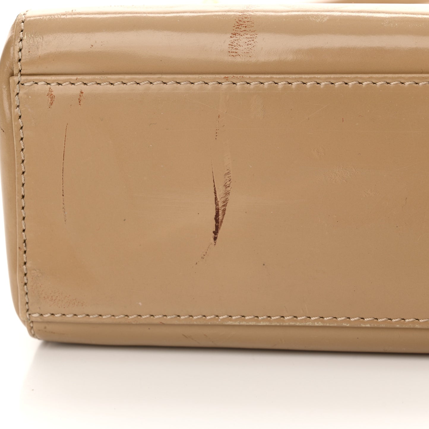 Patent Mini Lady Dior Beige