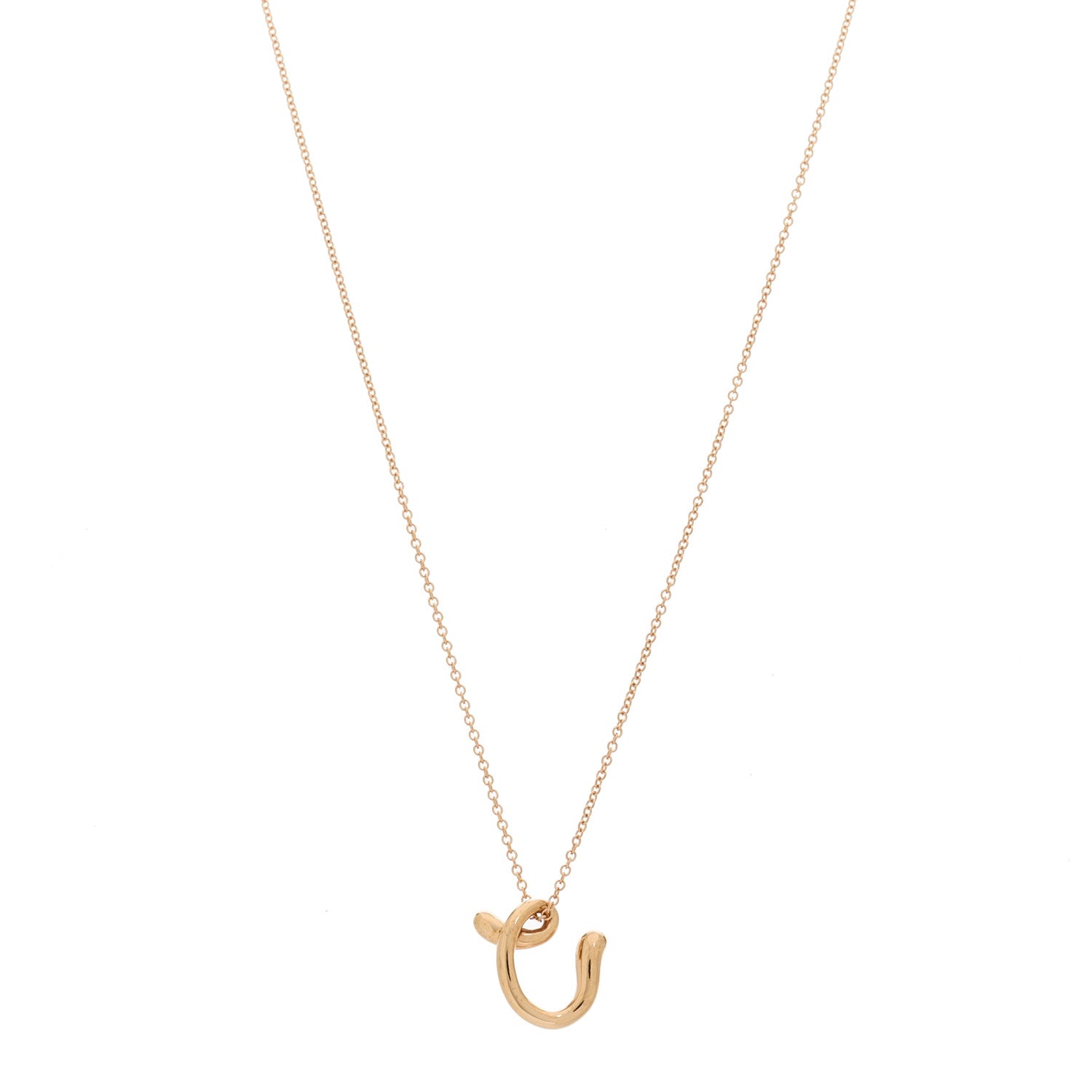 Tiffany 18K Rose Gold Elsa Peretti Mini Alphabet C Pendant