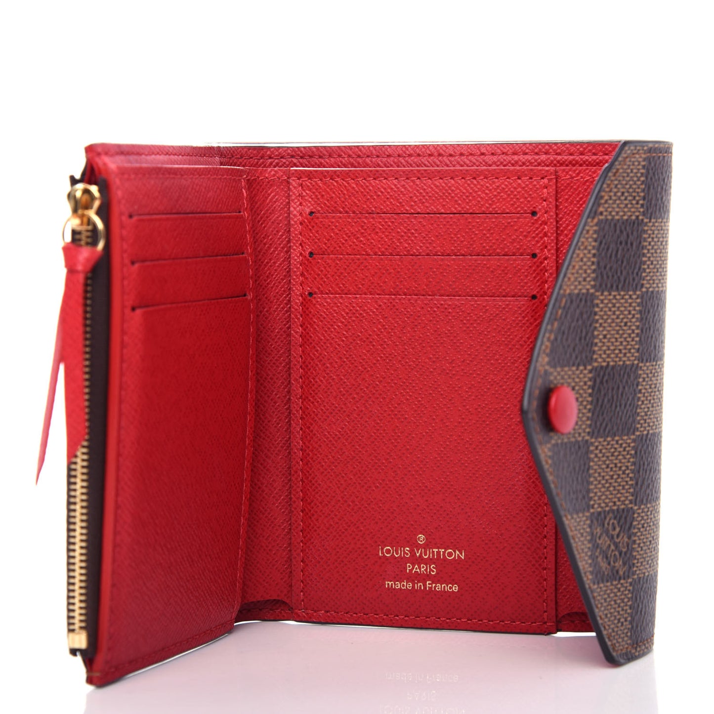 Damier Ebene Victorine Wallet Red