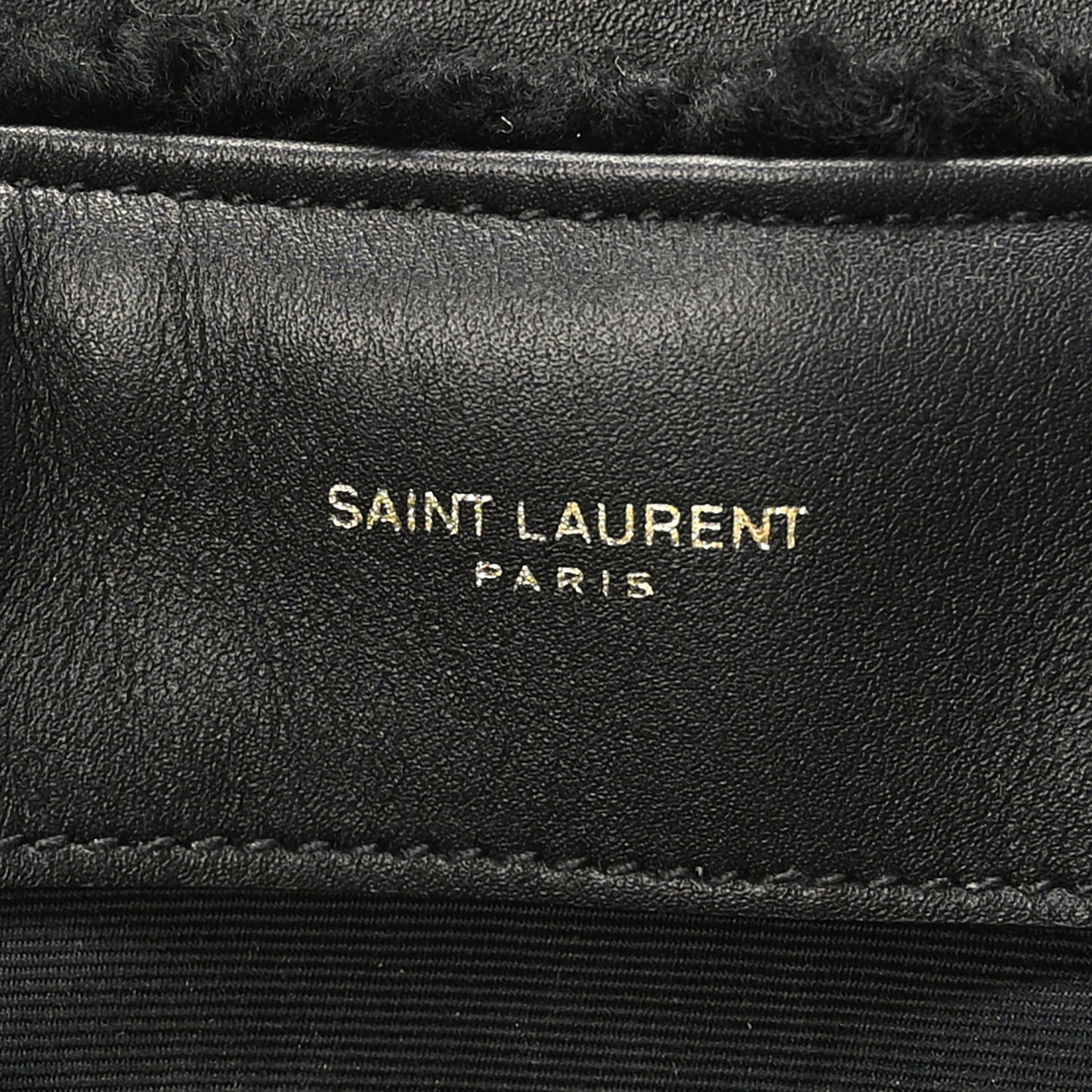 Shearling Y Quilted Monogram Medium Loulou Chain Satchel Black