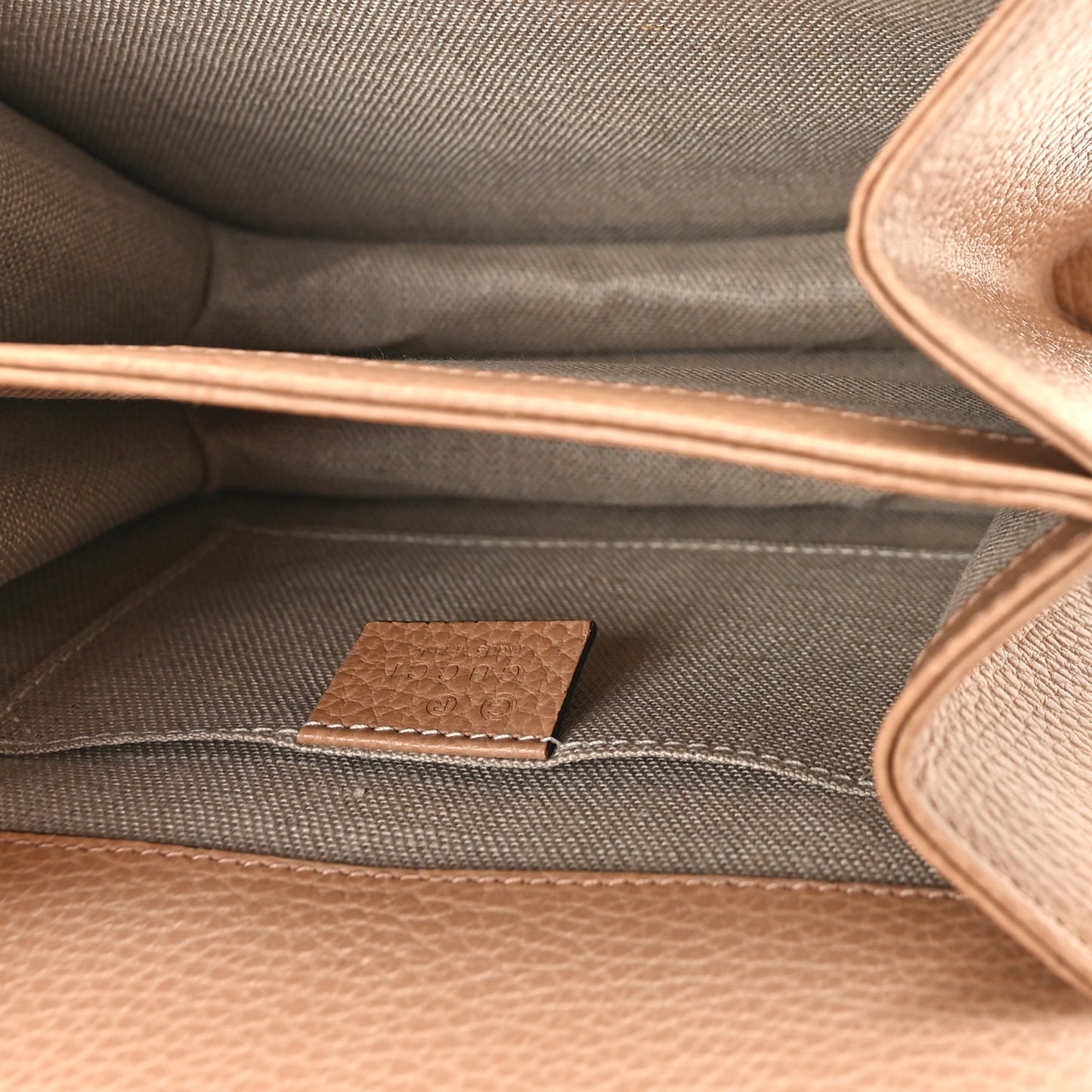 Dollar Calfskin Small Interlocking G Shoulder Bag Camelia