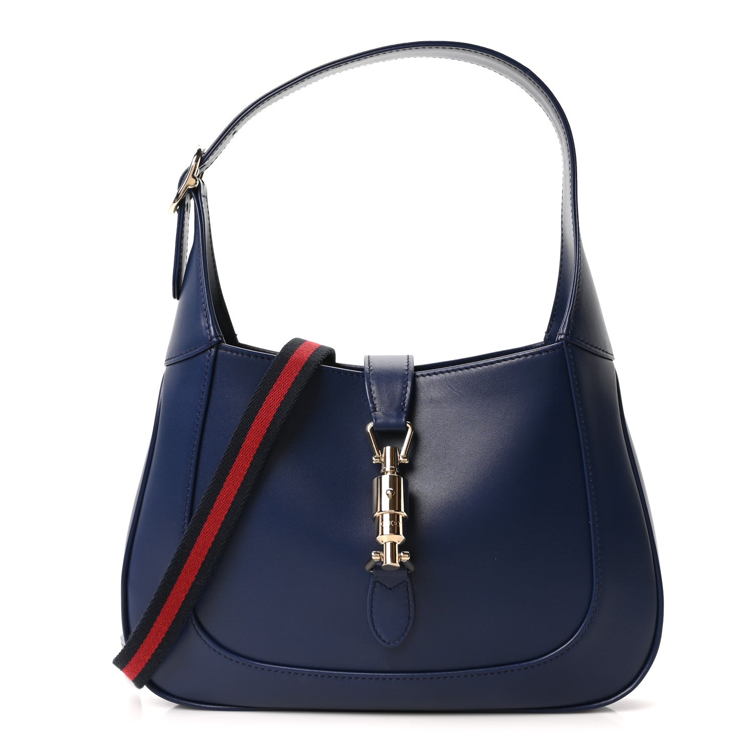 早い者勝ち【美品】GUCCI ボディバッグ PVC ネイビー　濃紺 Gucci Sea Calfskin Web Medium Jackie 1961 Hobo Plastic Blue