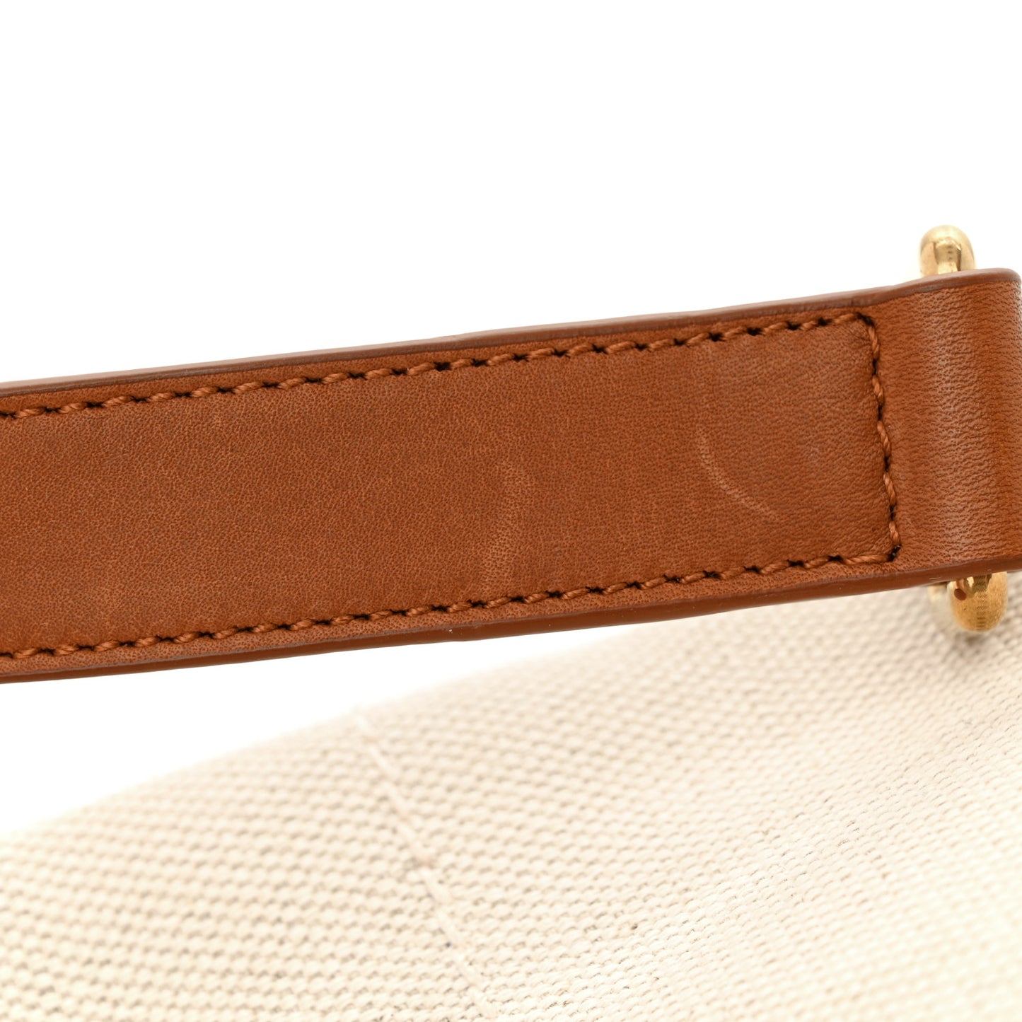Canvas Smooth Calfskin Universite North South Foldable Tote Naturel Brick
