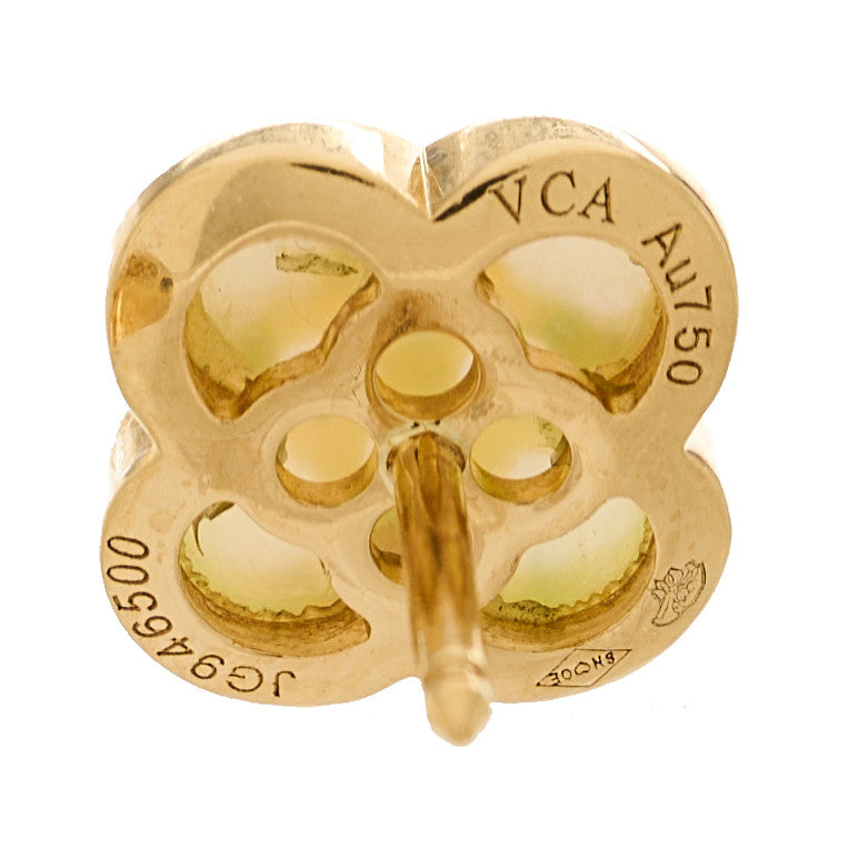 18K Yellow Gold Mother of Pearl Pure Alhambra Earrings
