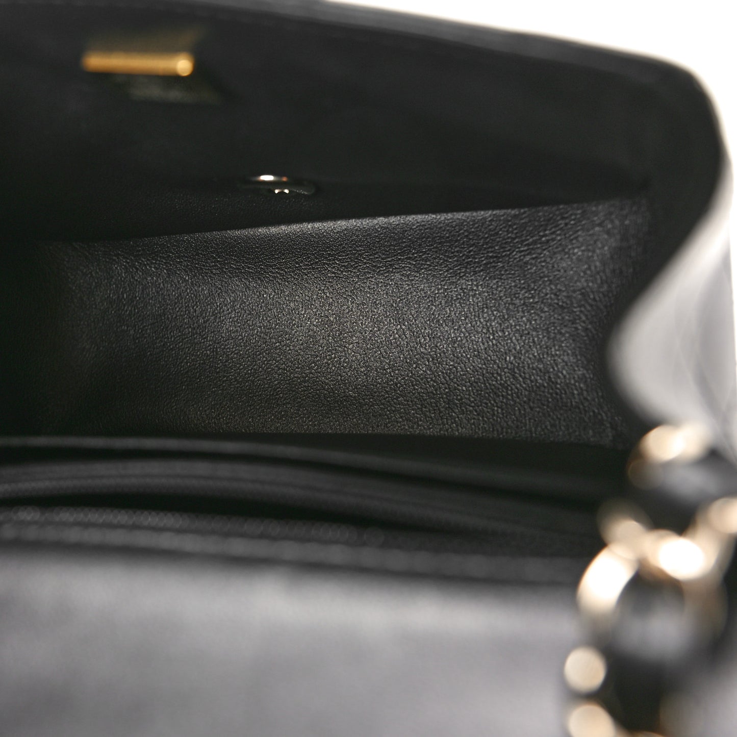 Lambskin Quilted Mini Square Flap Black