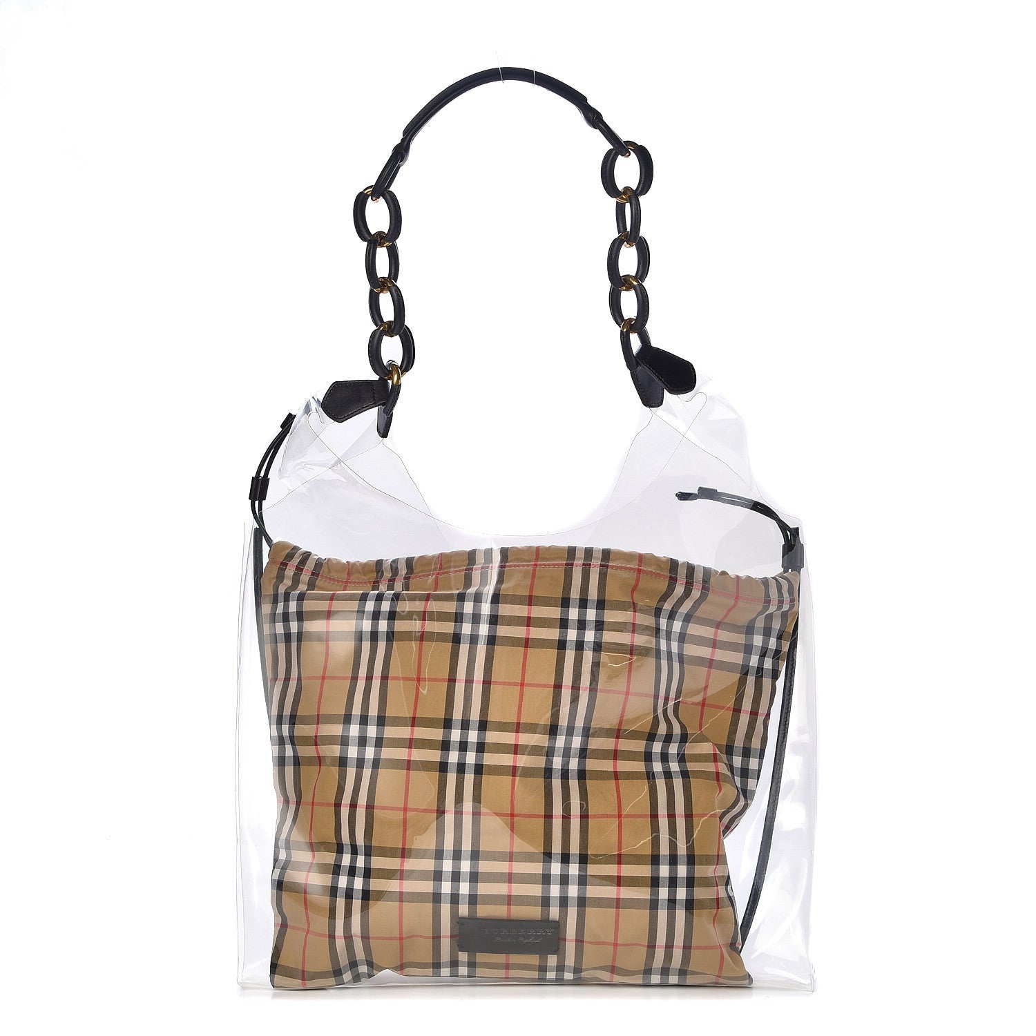 Burberry Plastic Medium Shopper Antique Yellow Black 298150