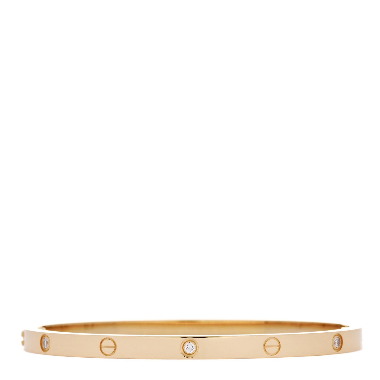 18K Yellow Gold 6 Diamond Small LOVE Bracelet 15