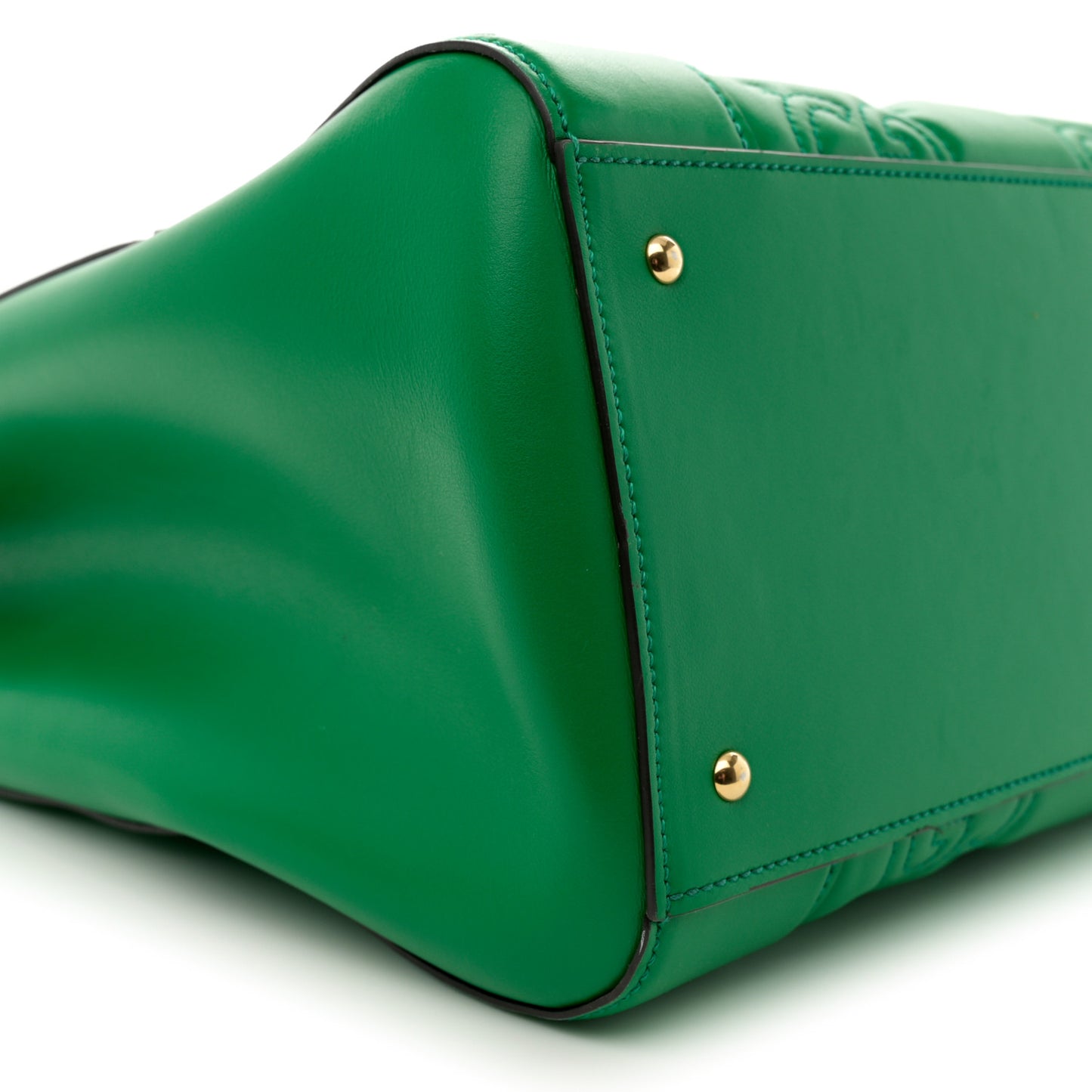 Calfskin GG Matelasse Tote Bag Bright Green