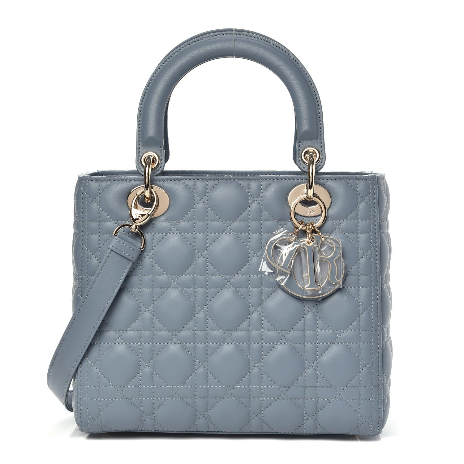 Christian Dior Lambskin Cannage Medium Lady Dior Cloud Blue 700821