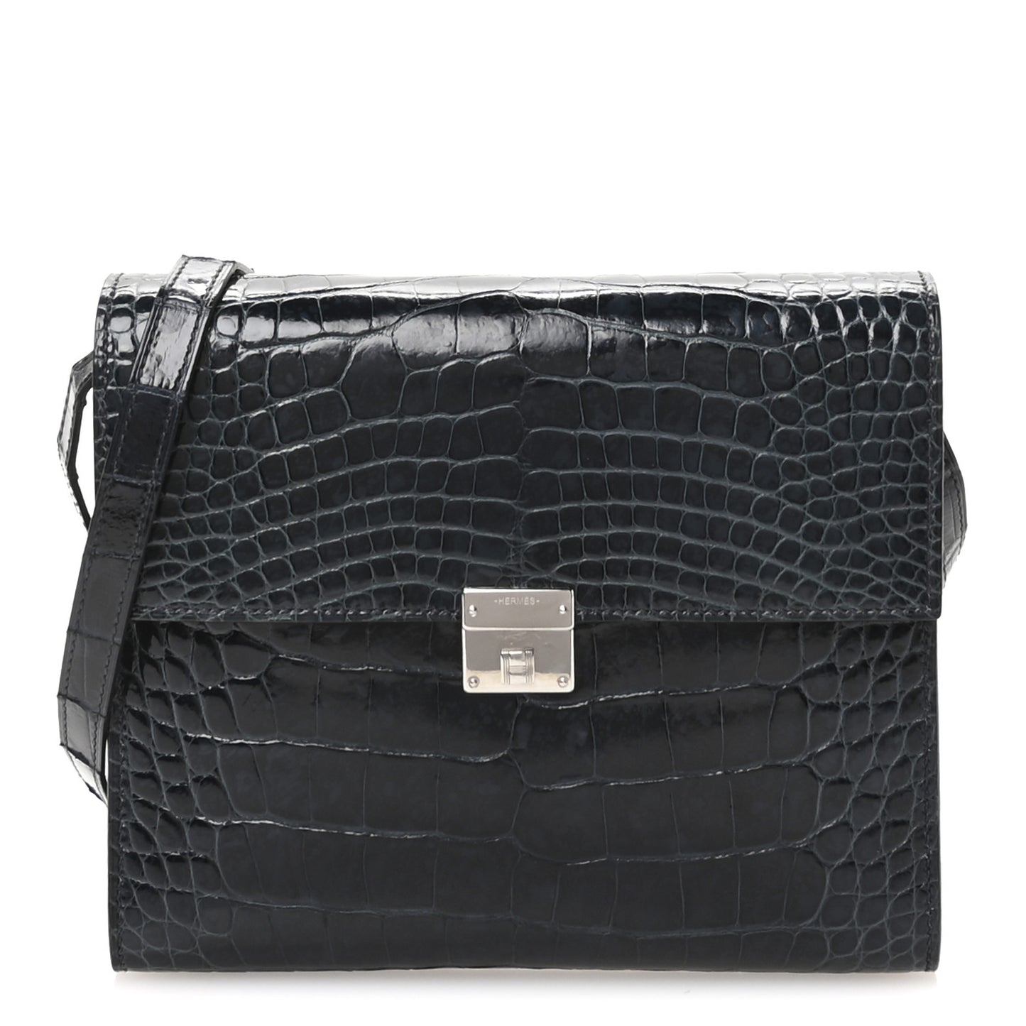 Shiny Alligator Clic 16 Wallet Bleu Baltique