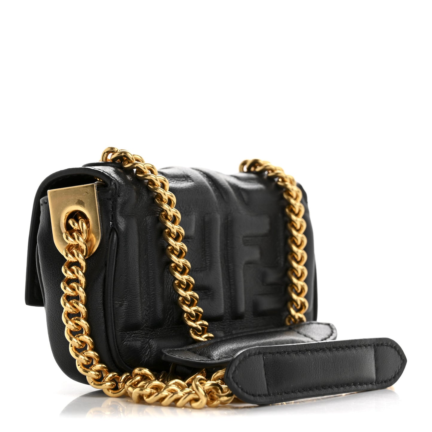 Nappa Matisse FF Embossed Nano Chain Baguette Black