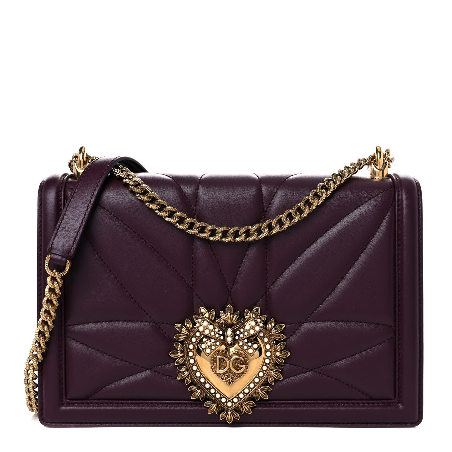 Calfskin Large Devotion Bag Burgundy