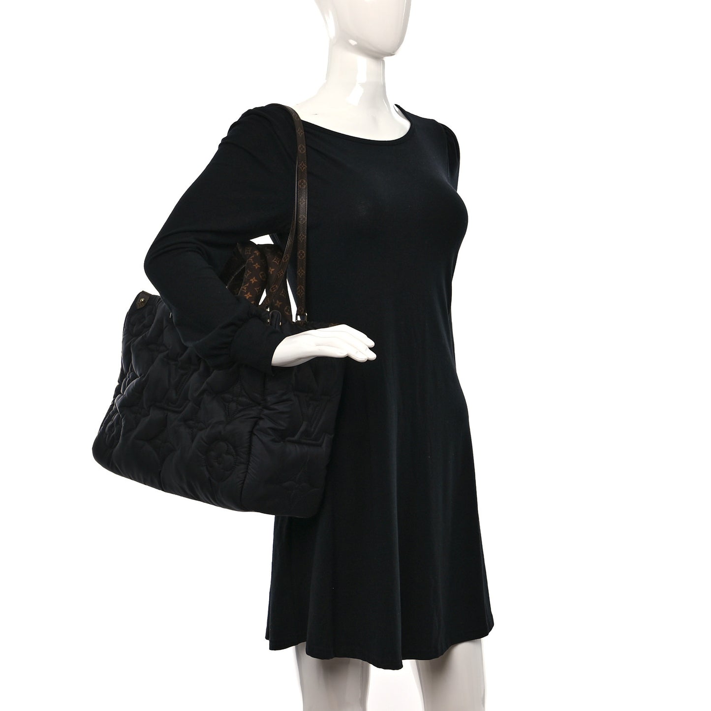 Econyl Monogram Pillow Giant Onthego MM Black