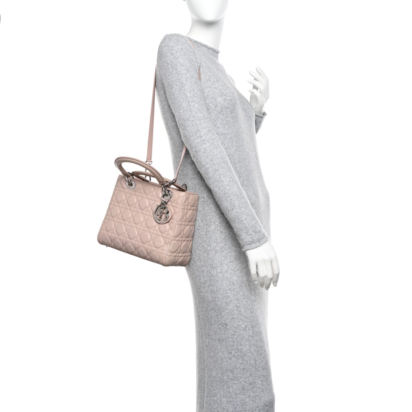 Lambskin Cannage Medium Lady Dior Light Pink