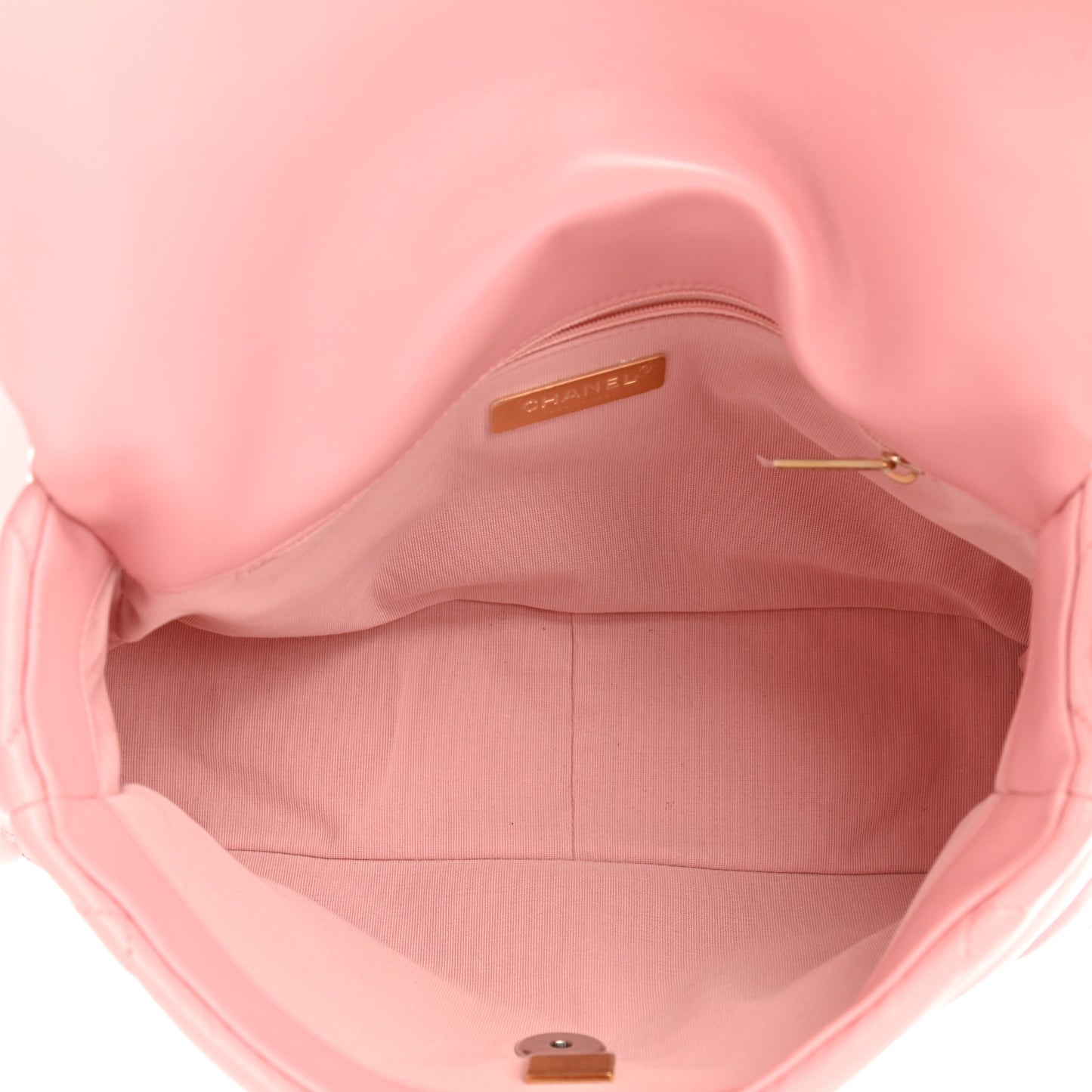 Lambskin Quilted Large Chanel 19 Flap Light Pink