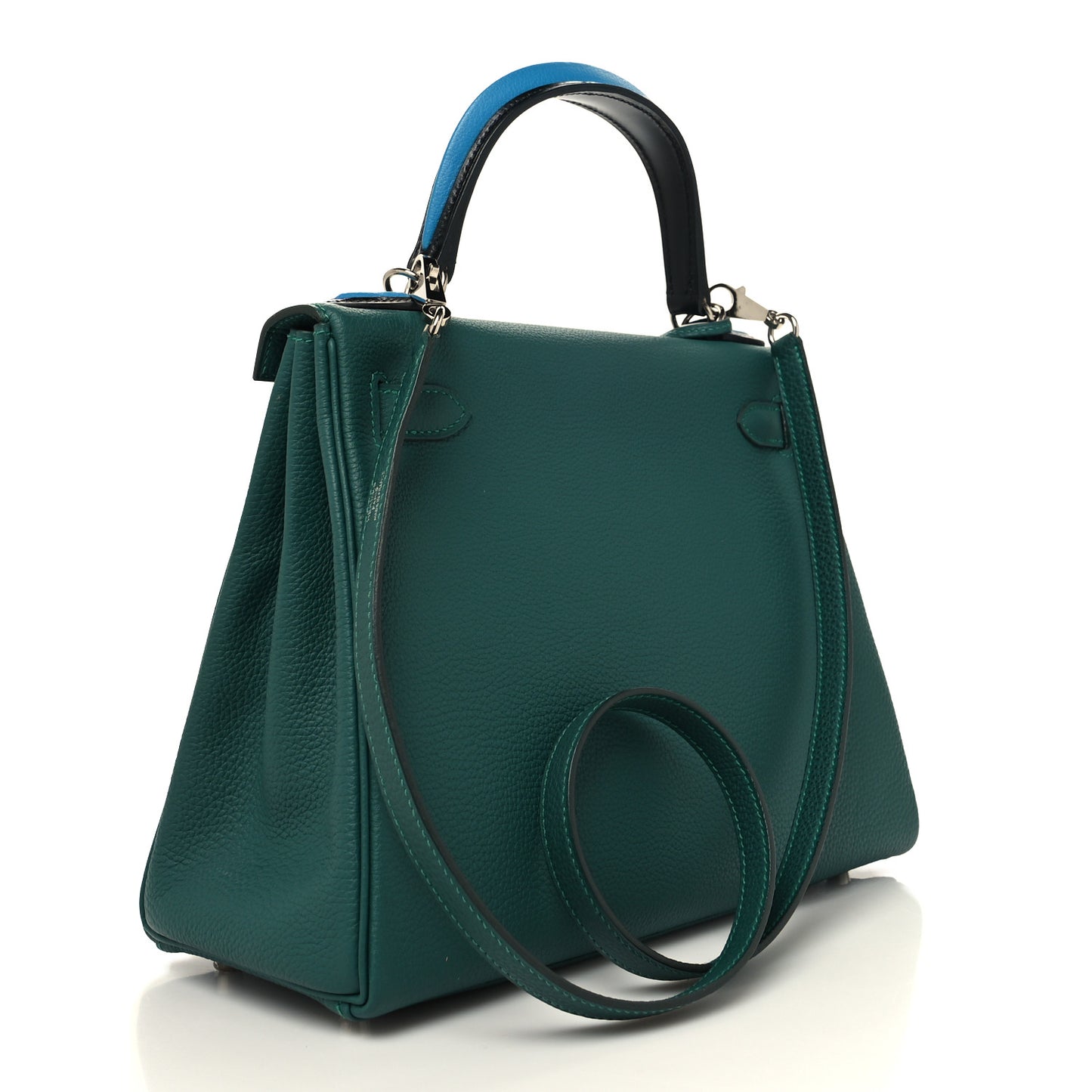 Togo Evercolor Box Kelly Retourne 28 Malachite Bleu Zanzibar Black