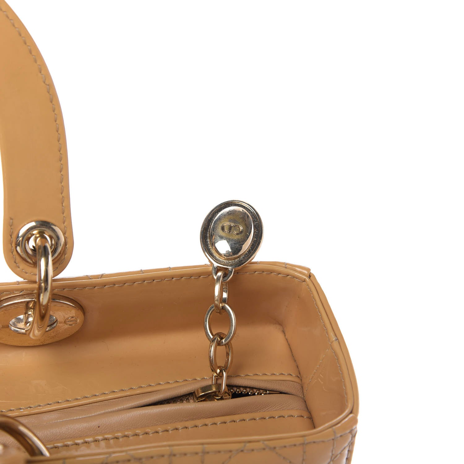 Christian Dior Patent Cannage Large Lady Dior Beige 15 of 16