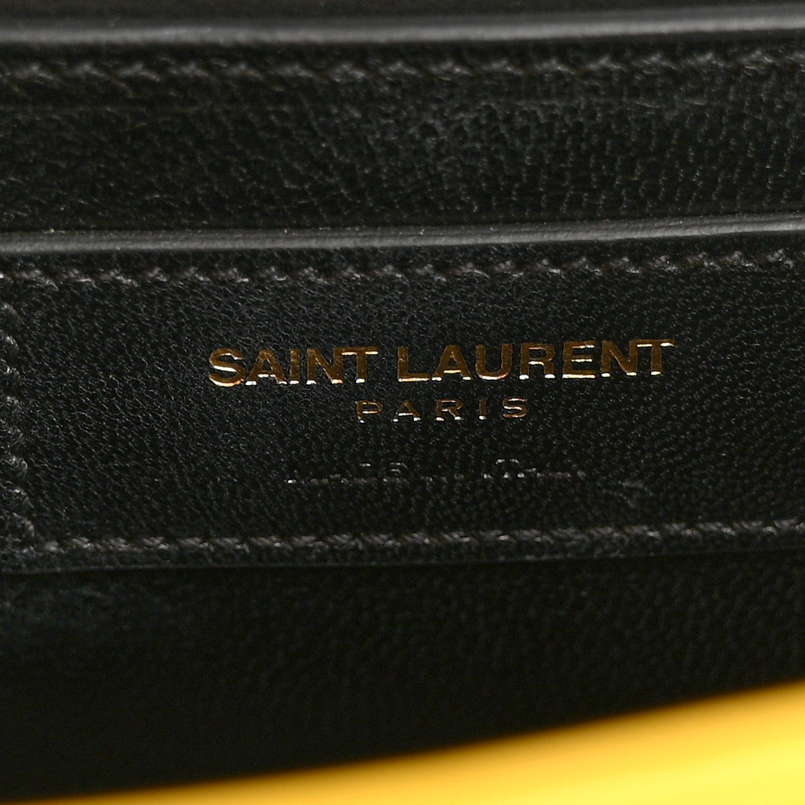 Saint Laurent Lambskin Matelasse Chevron Medium Monogram Satchel Mimosa 6 of 17