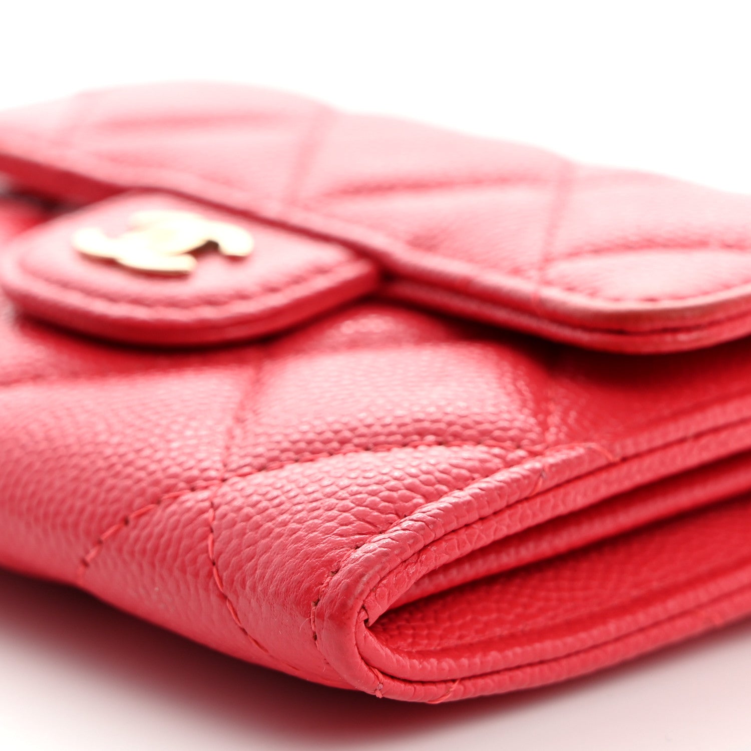 Chanel Caviar Quilted Flap Card Holder On Chain Dark Pink 10 of 10