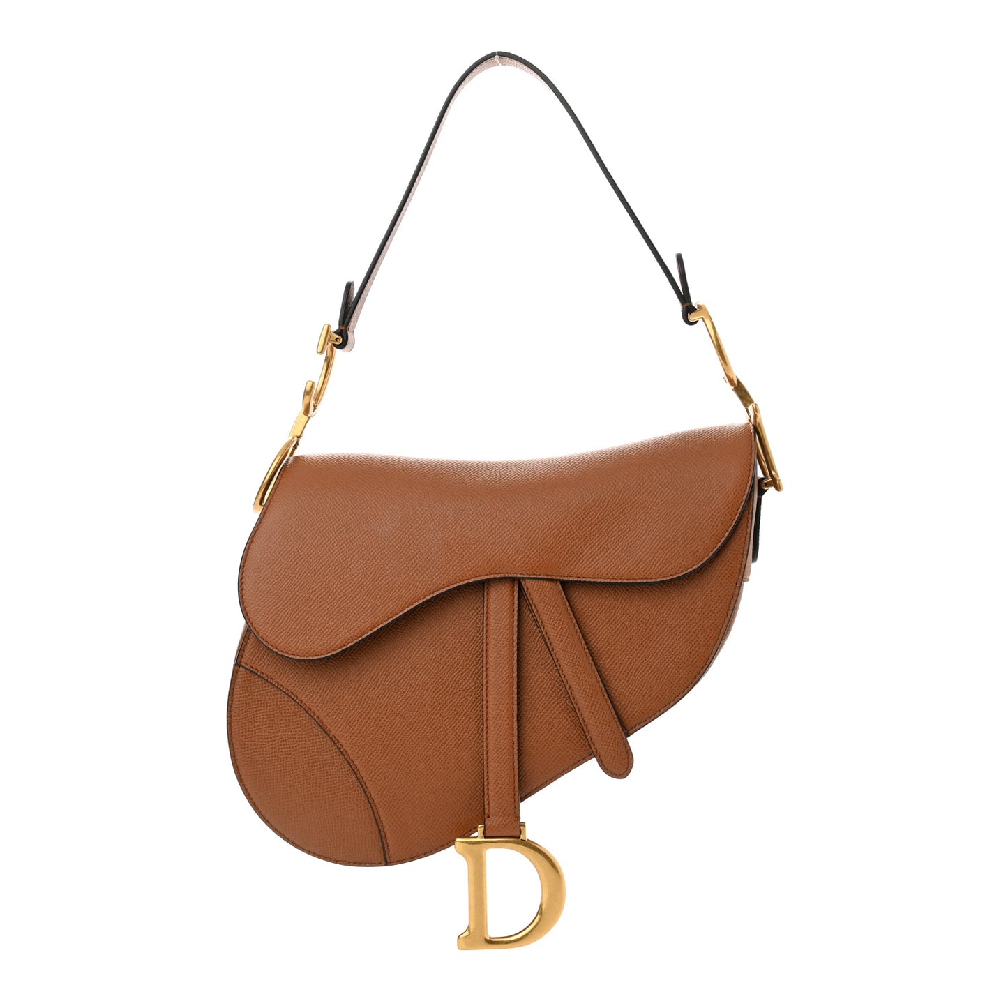 Grained Calfskin Saddle Bag Camello