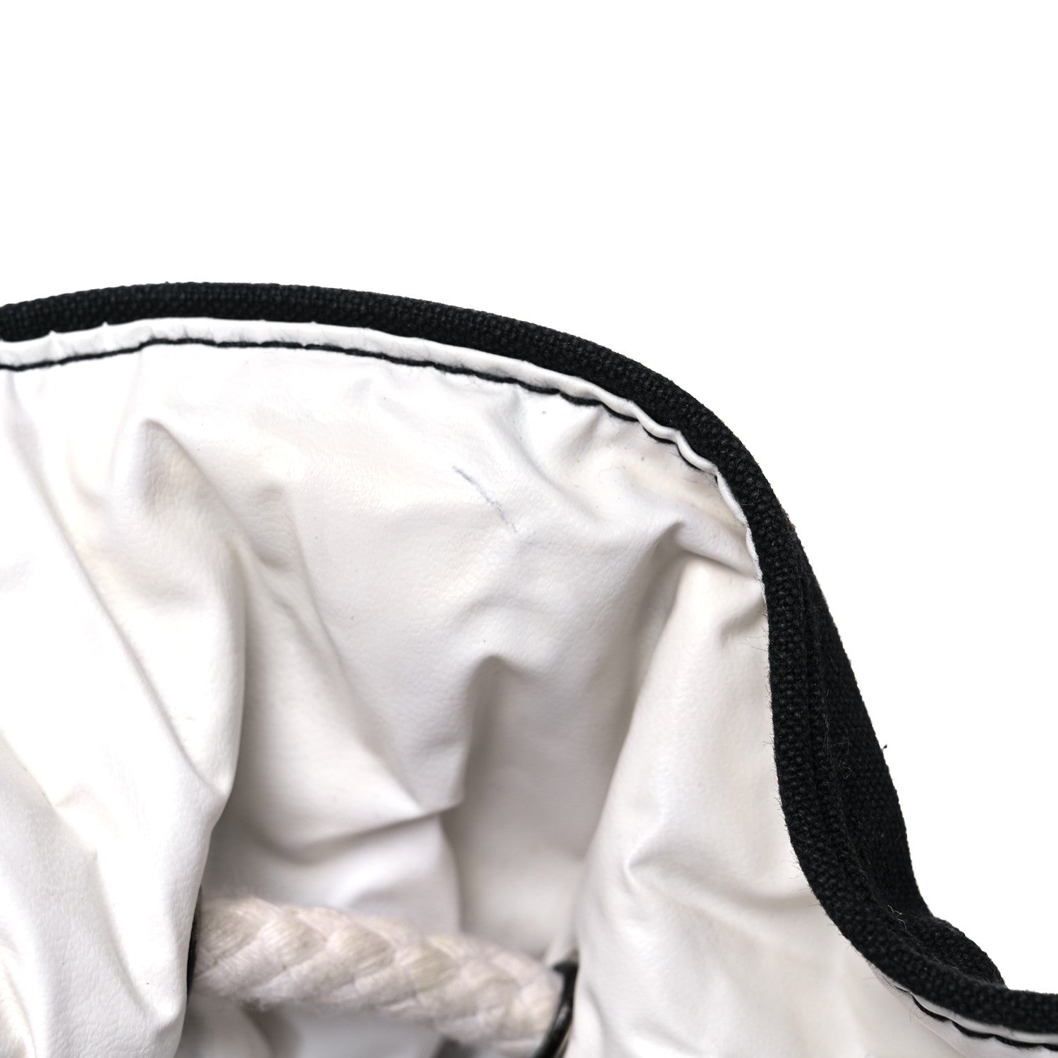 Chanel Canvas Drawstring Backpack Black White 11 of 17