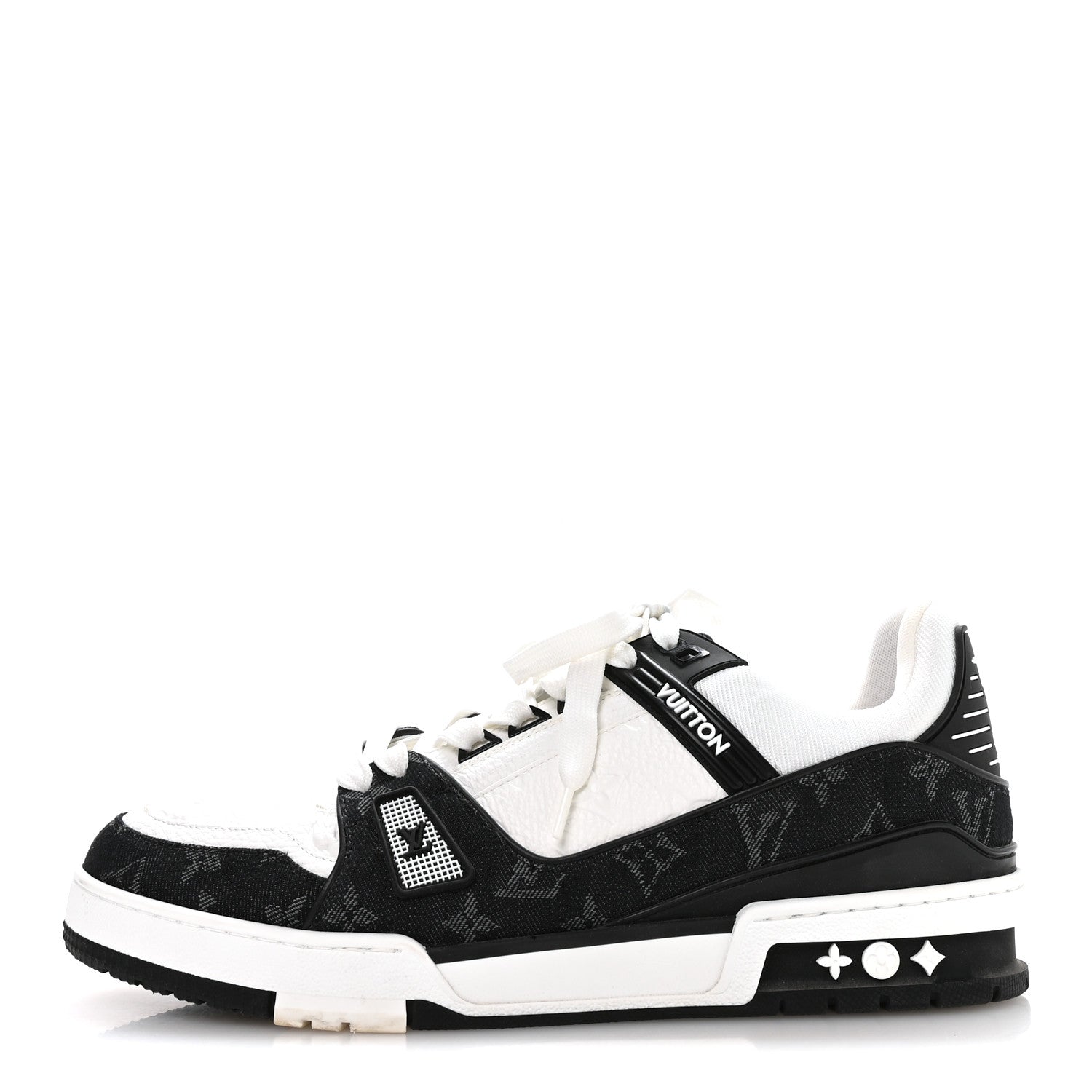 Louis Vuitton Calfskin Embossed Monogram Denim Mens LV Trainer