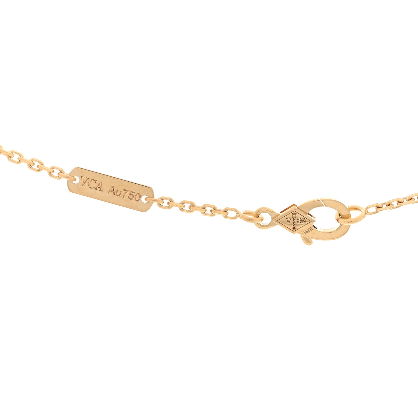 18K Yellow Gold Malachite Vintage Alhambra Pendant Necklace