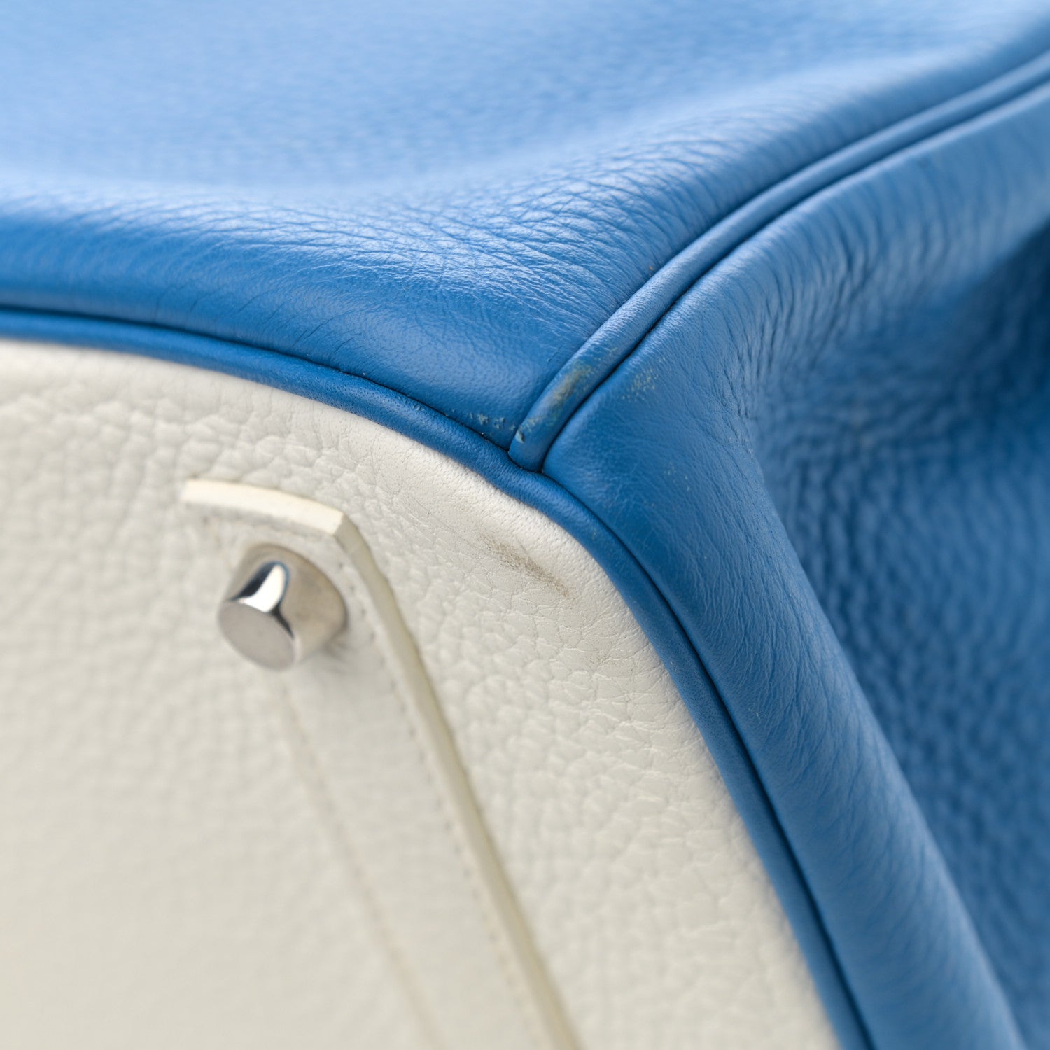 Hermes Togo Bi-Color Birkin 35 Mykonos White 10 of 17