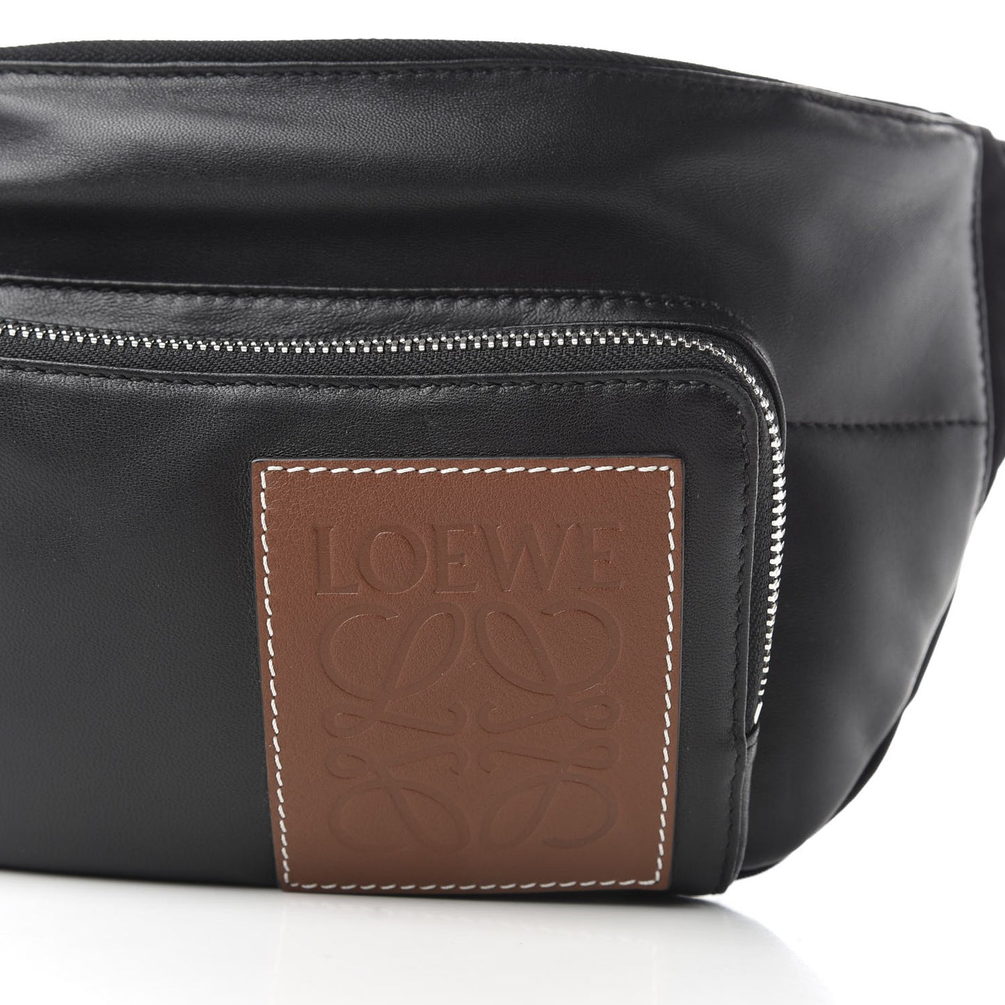 Calfskin Nylon Belt Bag Black