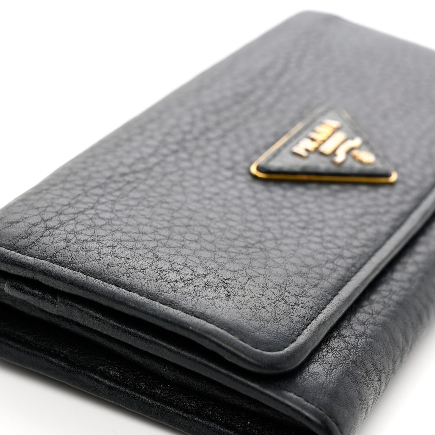 Vitello Daino Continental Flap Wallet Black