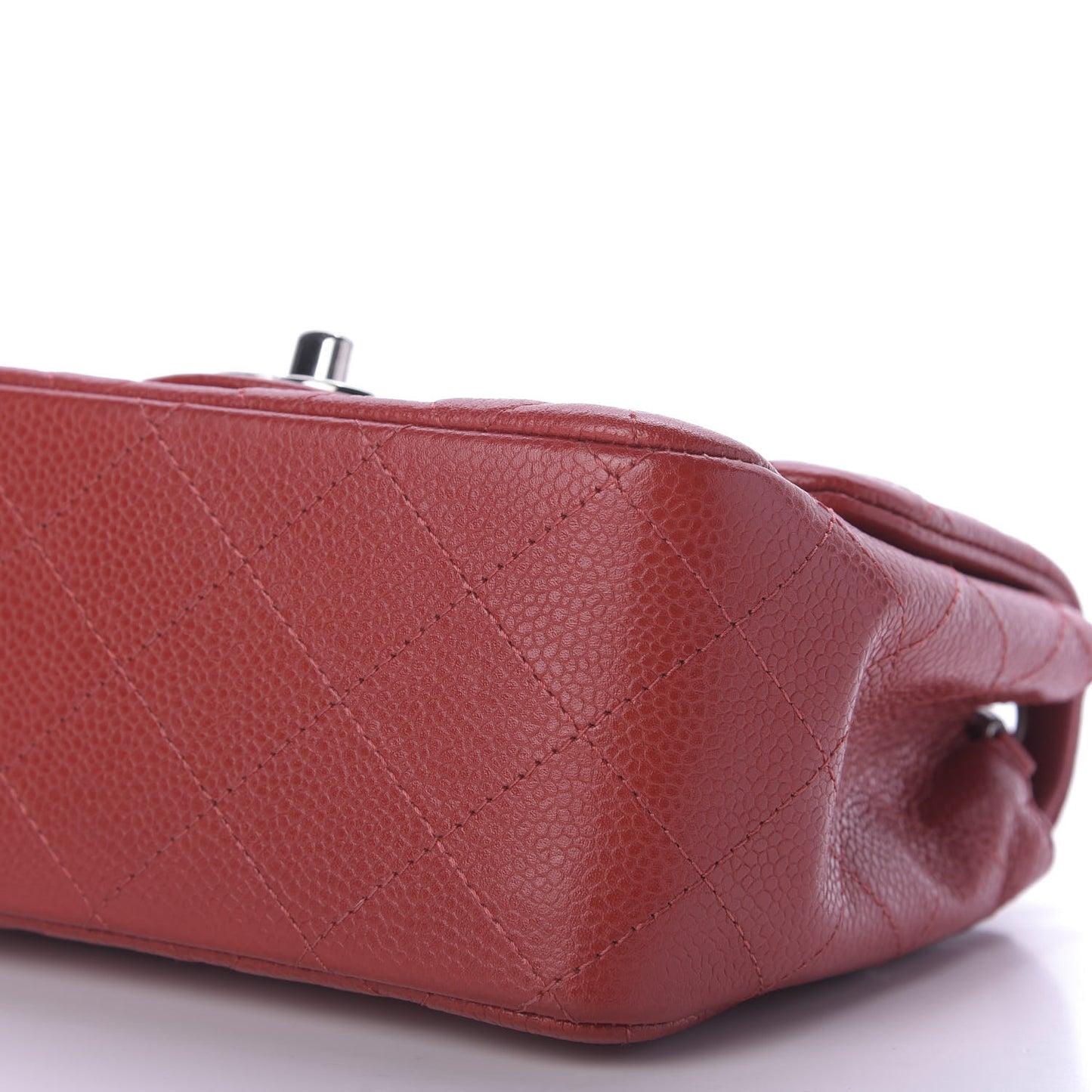 Caviar Quilted Mini Square Flap Red