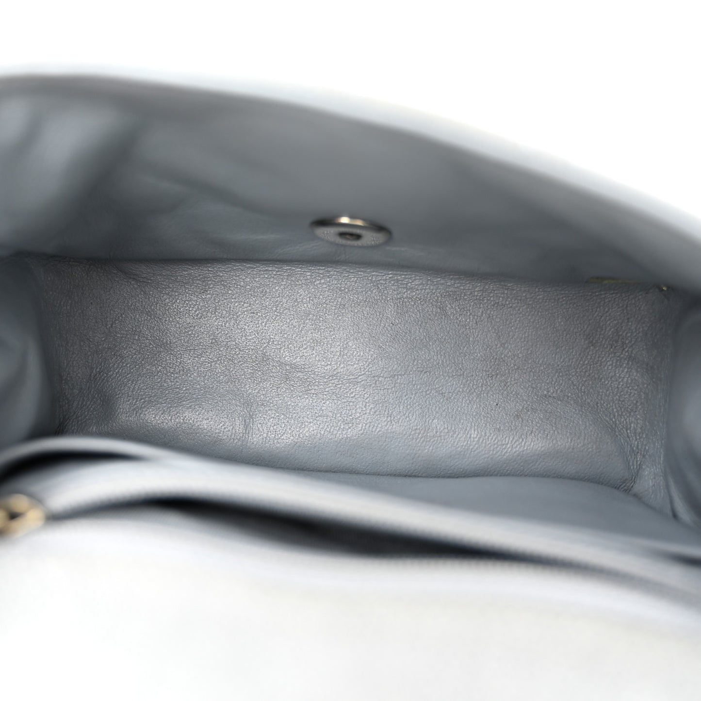 Iridescent Caviar Quilted Mini Square Flap Grey